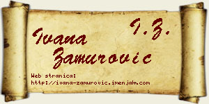 Ivana Zamurović vizit kartica